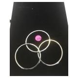 3 STERLING SILVER BANGLE BRACELETS