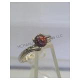 BLACK OPAL & WHITE SAPPHIRE RING IN STERLING