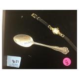 ANTIQUE LATE 1800'S STERLING SPOON & A BENRUS