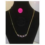 10K GOLD CHAIN WITH PURPLE GEMSTONES
