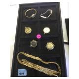 TRAY LOT OF WATCHS & MORE