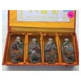 SET OF REVERSE PAINTED ASIAN THEMED BOTTLES