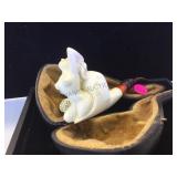 GENUINE BLOCK MEERSCHAUM HANDCARVED PIPE & CASE