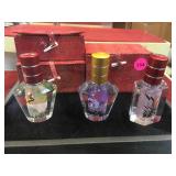 SET OF ASIAN THEMED PERFUME BOTTLES & CASES