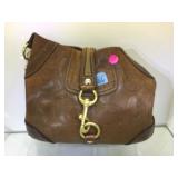 BROWN LEATHER COACH  HANDBAG