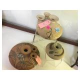 3 PIECES OF NATIVE AMERICAN POTTERY, 1 SIGNED