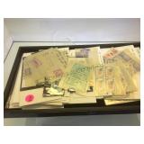 TRAY LOT OF VINTAGE STAMPS