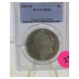 1921-D PCGS MS62 MORGAN SILVER DOLLAR