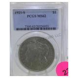 1921-S  PCGS MS62 MORGAN SILVER DOLLAR