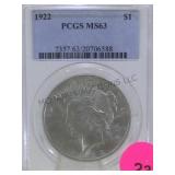 1922 PCGS MS63  PEACE DOLLAR