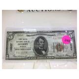 1929 NATIONAL NOTE FIVE DOLLAR DETROIT BANK