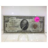 1929  NATIONAL TEN DOLLAR NOTE CALUMET BANK
