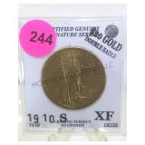 1910 S SAINT GAUDENS $20 GOLD COIN