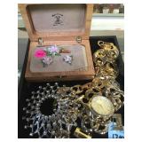 CAPODIMONTE EARRING & PIN SET, BRACELET WATCH