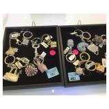 2 FLATS OF RHINESTONE KEY CHAINS