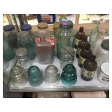 COLLECTION OF ANTIQUE JARS, CONDUCTORS & MORE