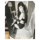 BETTIE PAGE BLACK/WHITE ON CANVAS 19 1/2' X30'