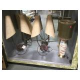 PAIR OF VAN TEAL ACRYLIC WALL LAMPS & 1960'S LAMP