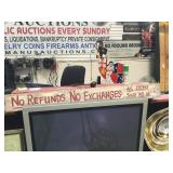 'NO REFUNDS, NO EXCHANGES' WOOD SIGN