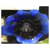 HAND BLOWN GLASS WALL PLATTER WITH COA, 25'X20'