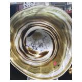 HAND BLOWN GLASS WALL PLATTER WITH COA, 24'X25'