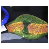 HAND BLOWN GLASS WALL PLATTER,  33'X20'