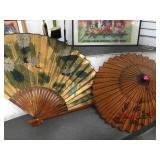 ASIAN THEMED UMBRELLA  LARGE FAN
