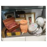 SHELF LOT OF HOME DECOR