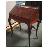 ANTIQUE SMALL DROP DOWN SECRETARY W/ METAL