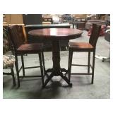 TALL ROUND PEDESTAL TABLE W/ MATCHING BAR HEIGHT