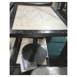 2 MARBLE TOP RESTAURANT TABLES 2 X'S THE $