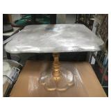 MARBLE TOPPED PEDESTAL TABLE