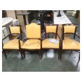WOOD & UPHOLSTERED CREAM COLORED ARMCHAIR 4 X'S