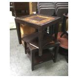 PAIR OF 2 TIERED END TABLE