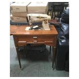 VINTAGE SINGER SEWING MACHINE W/ CABINET