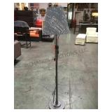 GREY METAL BASED FLOOR LAMP WITH FRENCH THEMED