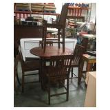 36' HIGH WOODEN TABLE WITH 5 CHAIRS