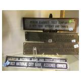 COLLECTION OF VINTAGE METAL BANK SIGNS COLLECTION OF VINTAGE METAL BANK SIGNS
