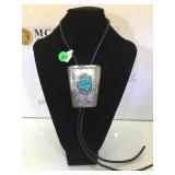 STERLING SILVER / TURQUOISE BOLO TIE STERLING SILVER / TURQUOISE BOLO TIE