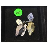 PAIR OF STERLING SILVER ARROW HEADS PAIR OF STERLING SILVER ARROW HEADS