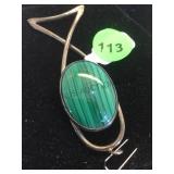 STERLING & MALACHITE PENDANT STERLING & MALACHITE PENDANT