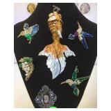 HUMMINGBIRD & RHINESTONE BROOCHES HUMMINGBIRD & RHINESTONE BROOCHES