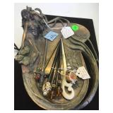 ART DECO STYLE JEWELRY TRAY WITH HAIR PINS & MORE ART DECO STYLE JEWELRY TRAY WITH HAIR PINS & MORE
