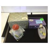 2 REVERSE PAINTED ASIAN THEMED PERFUME BOTTLES 2 REVERSE PAINTED ASIAN THEMED PERFUME BOTTLES