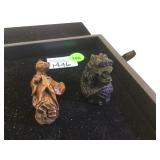 2 WOODEN NETSUKE FIGURES 2 WOODEN NETSUKE FIGURES