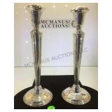 PAIR OF WEIGHTED STERLING SILVER CANDLE HOLDERS PAIR OF WEIGHTED STERLING SILVER CANDLE HOLDERS