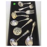 TRAY OF STERLING SILVER SERVING SPOONS TRAY OF STERLING SILVER SERVING SPOONS