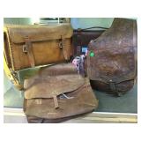 ASSORTMENT OF LEATHER SADDLEBAGS, LEATHER BAGS ASSORTMENT OF LEATHER SADDLEBAGS, LEATHER BAGS