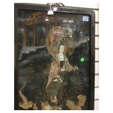 RECERSE PAINTED ASIAN THEMED FRAMED PICTURE RECERSE PAINTED ASIAN THEMED FRAMED PICTURE