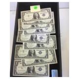 TRAY LOT OF 1 DOLLAR SILVER CERTIFICATES TRAY LOT OF 1 DOLLAR SILVER CERTIFICATES
